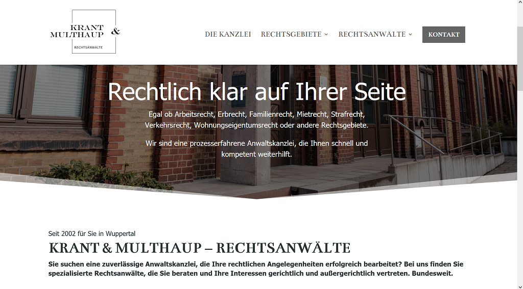 Websitetexte für Anwaltskanzlei in Wuppertal